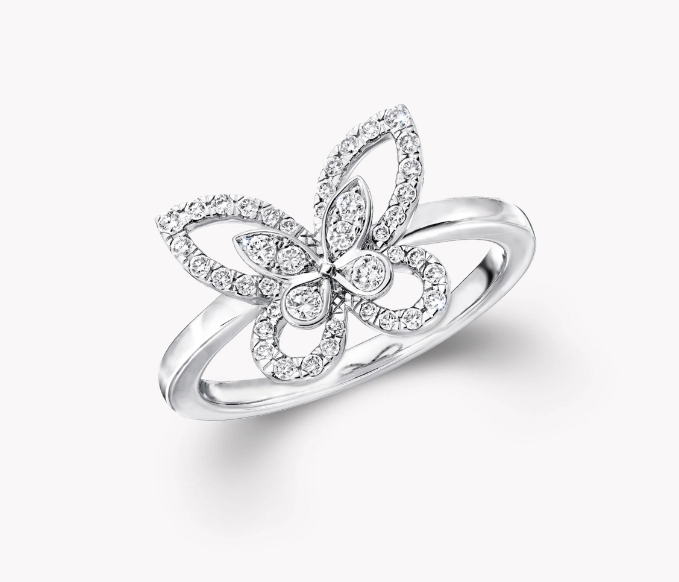 버터플라이 실루엣 미니 링